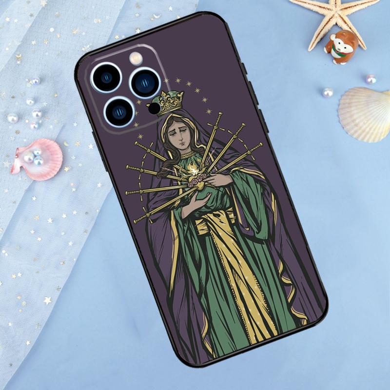 Virgin Mary Christian Phone Case For iPhone 13 11 12 14 15 16 Pro Max 7 8 Plus XR XS Max X Silicone Cover
