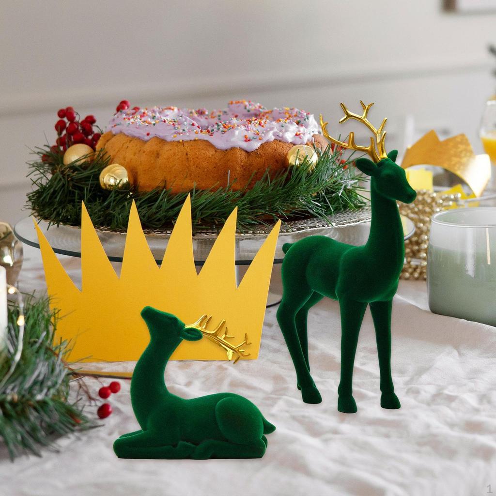 Reindeer Figurines Elk Sculptures Christmas Decoration Ornaments Sitting Standing Deer Statues for