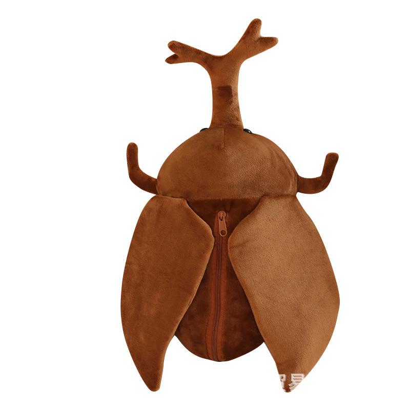 Creative Stag and Rhinoceros Beetle Plush Toy Backpack
