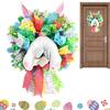 Easter Bunny Wreath Easter Egg Front Door Spring Wreaths Bunny Wall Artificial Wreath Decorations For Living Room 45x30cm