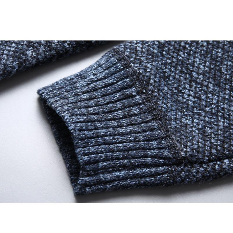 Men S Casual Fleece Knitted V Neck Cardigan Sweater