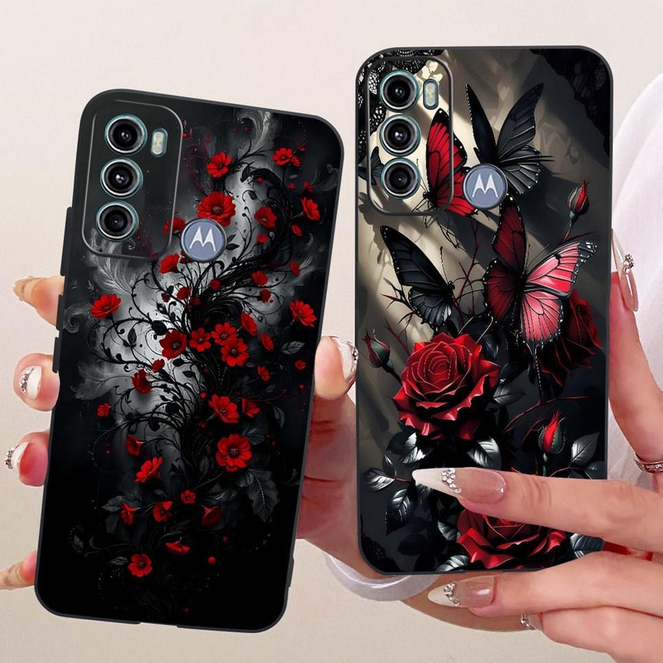 Für Motorola Moto G40 Fusion / Moto G60 Handyhülle Schleifenmuster Bunt Schmetterling Blume Rückseite Weiche Matte Silikonhülle
