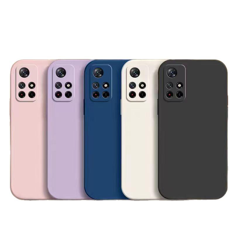 Redmi Note 11S Case: Solid Color Liquid Silicone, Full Coverage, Anti-Drop, Soft Straight Edge