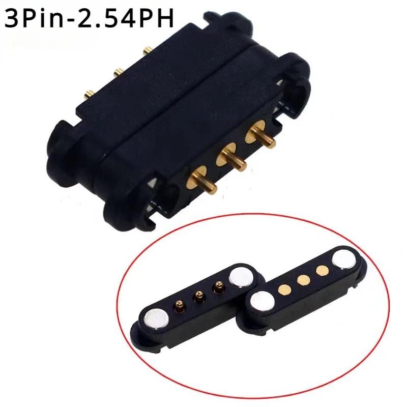 10 Sets Magnetic Pogo Pin Connector 2P 3P Pogopin Male Female Spring Loaded DC Power  Magnetic Connector Male and Female Socket