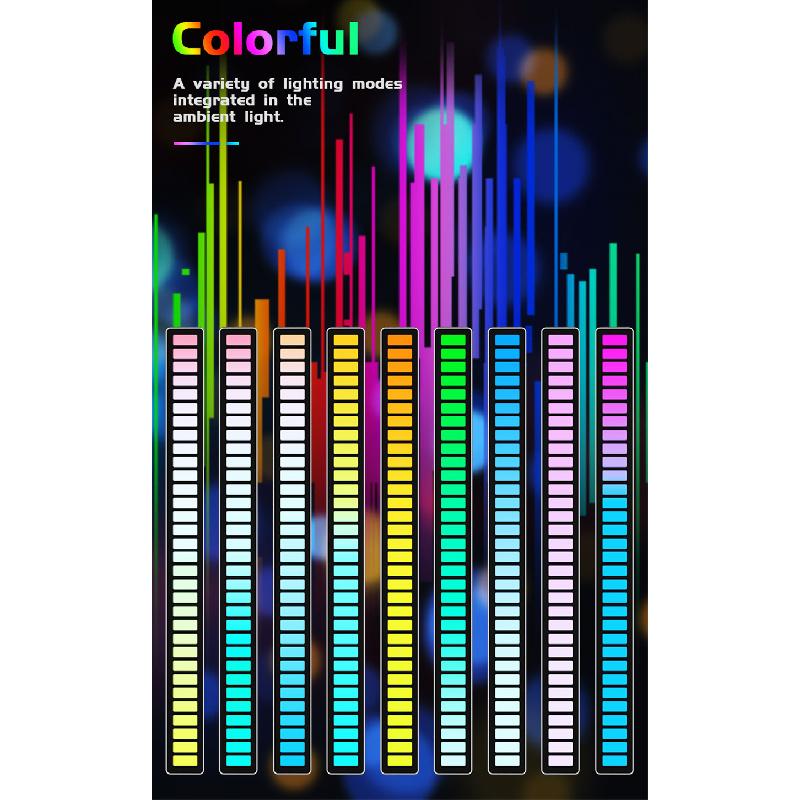 Rechargeable Car Sound Control Rgb Light Decoration Music Rhythm Ambient Lamp X1