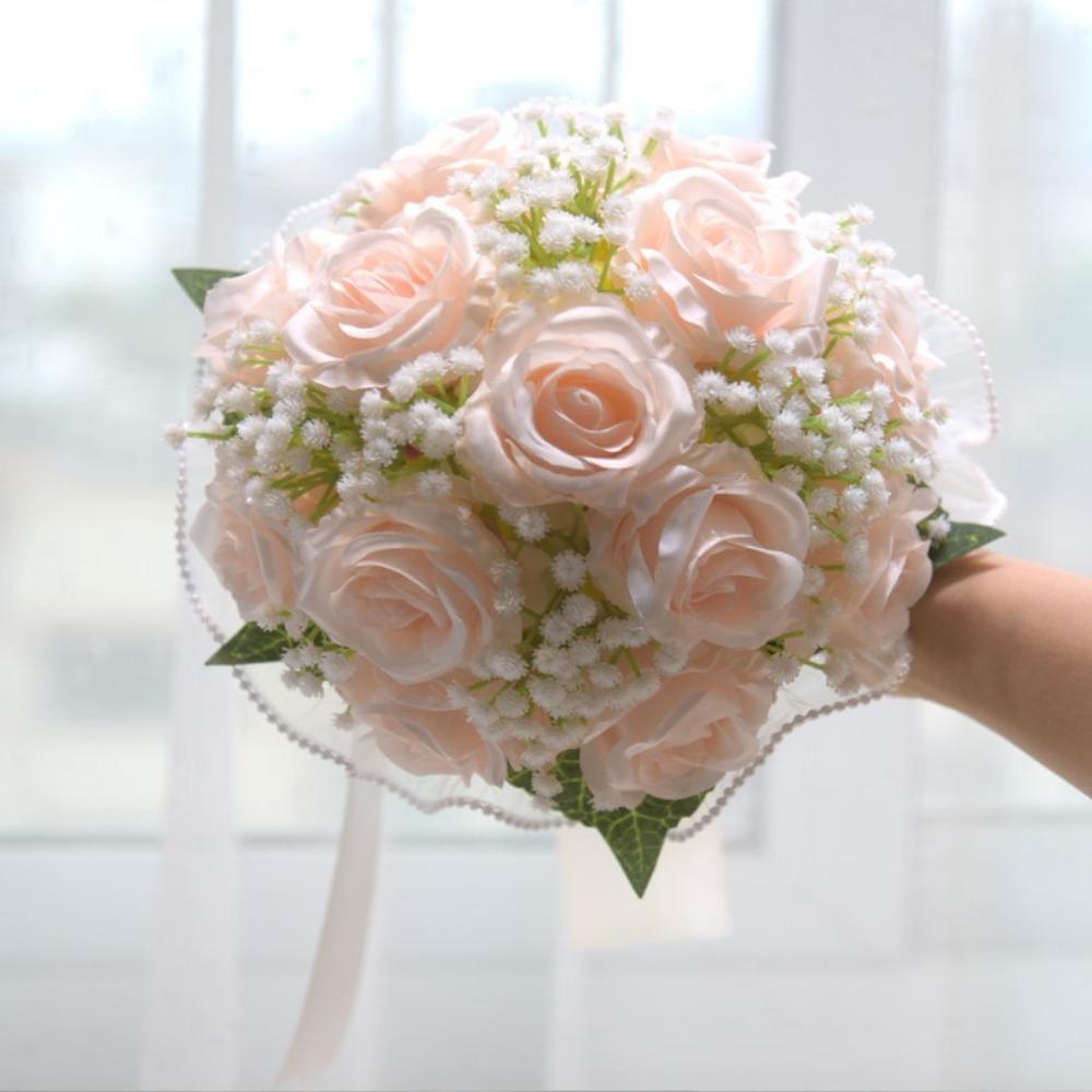 Se hedvábnou stuhou Svatební kytice Kytice umělých květin pro svatební obřad Výročí