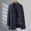 New Trench Coat Men's Medium and Long Jacket Winter High-end Thick Warm and Cold-proof Removal Liner Dad Outfit