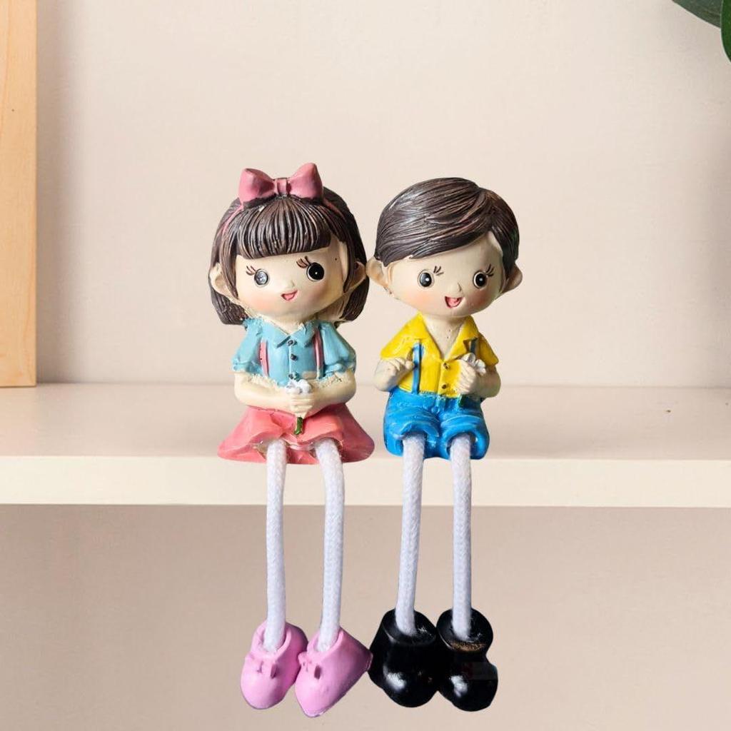 1 Set Hanging Legs Romantic Couple Showpiece | Cute Boy &Girl | Gift for Him/Her, Mother's Day, Home Décor, Living Room