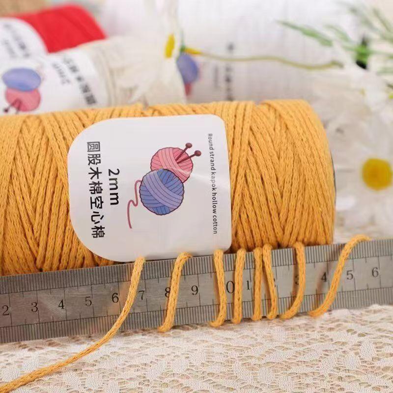 150g/150m 2mm Round Strand Hollow Yarn,European Hook Bag Core Diy Thread,Many Colors,Hand-knitted Crochet Matching Crocheting