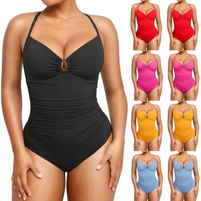 Maillot de bain une pièce sexy tendance pour femme avec bonnets rembourrés et sans armature