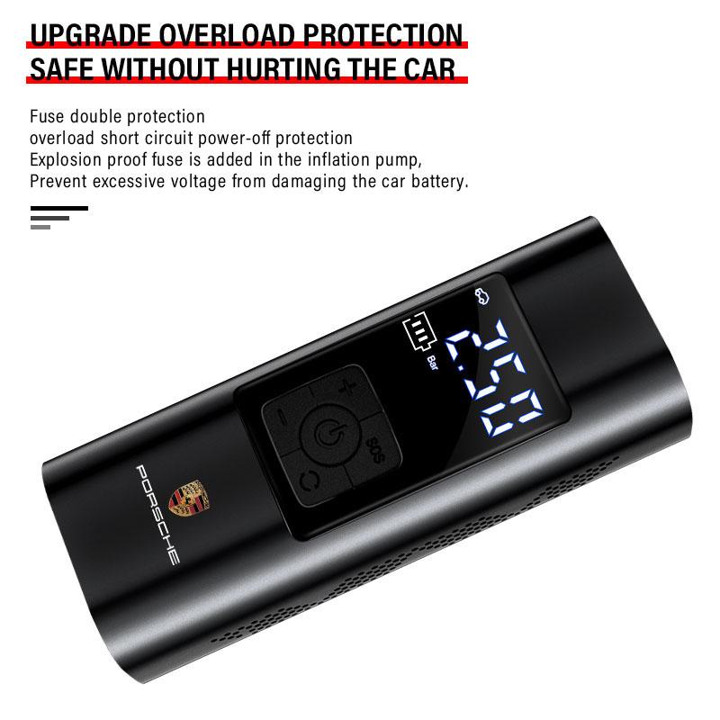 1pc Portable Car Inflation Pump Charging Air Pump Tire Inflator For Porsche Boxster Cayenne Panamera Macan Cayman 911 918 996 917 991