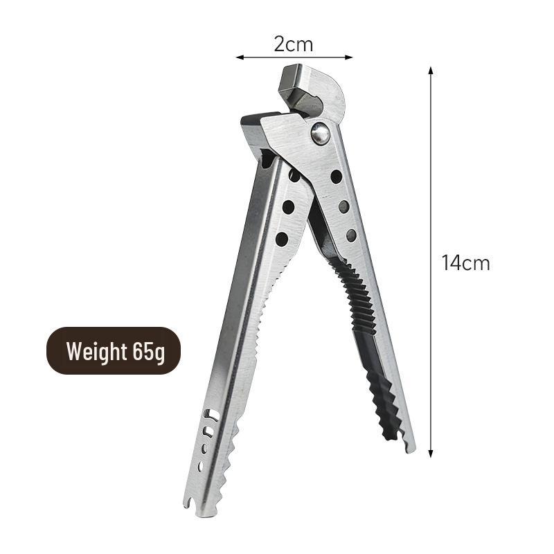 Stainless Steel Multi-Functional Bottle Opener and Nut Cracker (Anti-Scald, Outdoor Camping Kitchen Essential)