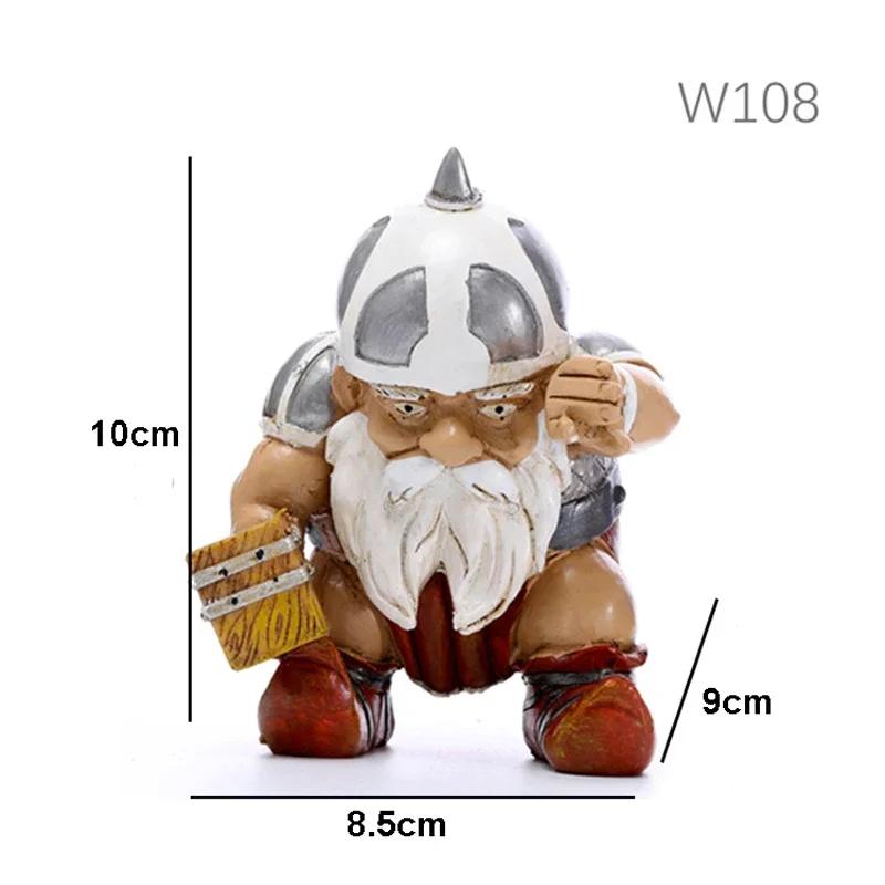

1 шт. Статуя викинга, гнома, гнома, смоляная садовая скульптура для сада, двора, уличная статуя, украшение газона для двора