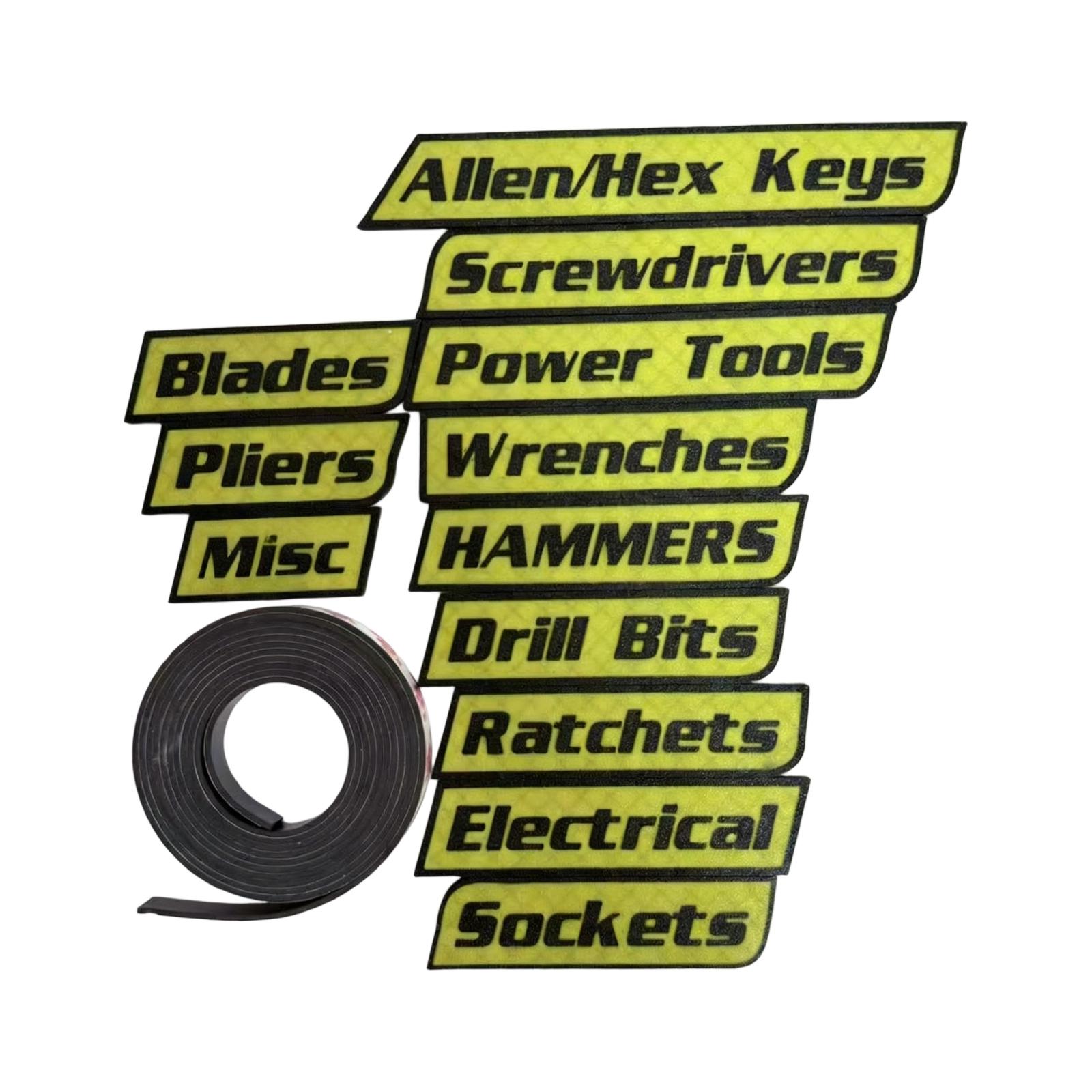 

Portable Magnetic Toolbox Labels Set – Reusable Magnetic Tags For Tool Organization And Storage One Size
