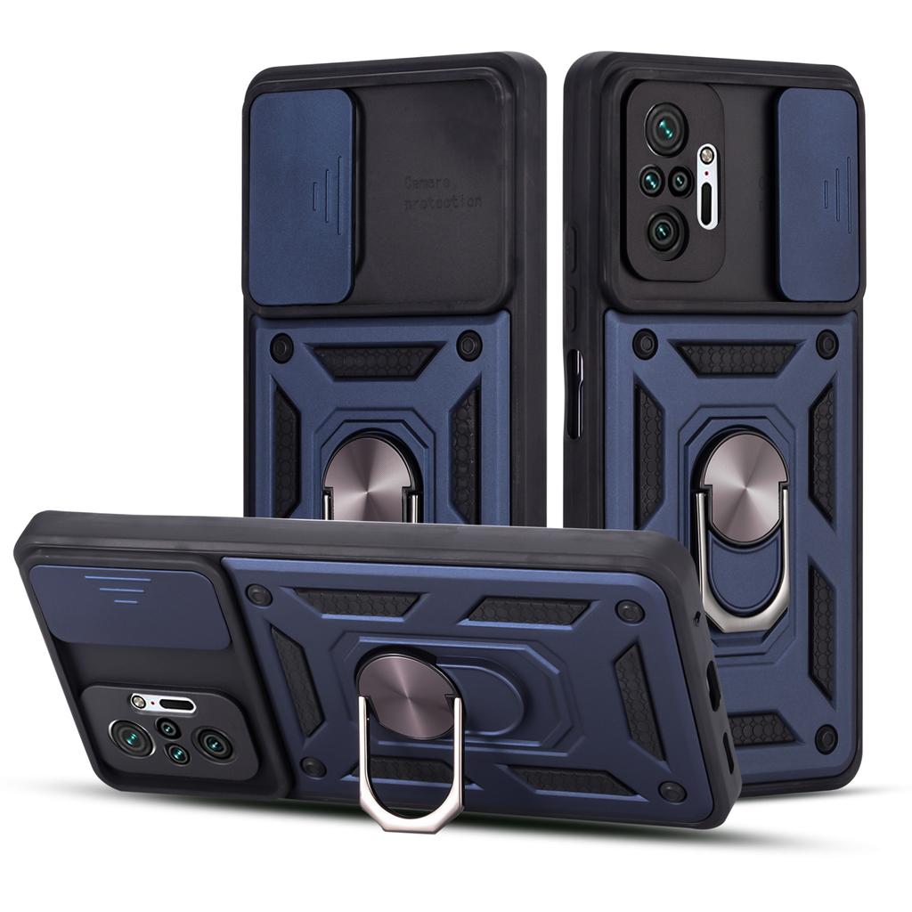 Protection Fashion Shockproof Phone Case For Xiaomi Redmi Note 10 10S Pro Max 5G Rugged Armor Car Magnetic Ring Kickstand Cover