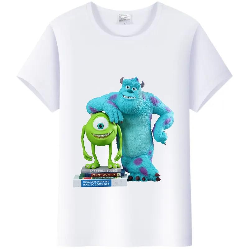 Μόδα Unisex Monsters, Inc. Μπλουζάκι Λευκό Μπλουζάκι Κοντομάνικα Τοπς James -P- Sullivan Αστεία T-Shirts με Γραφικά Mr.Q