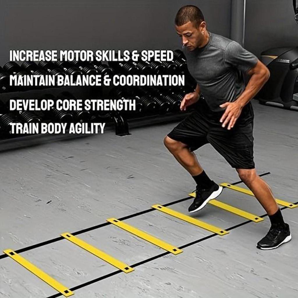 Speed Ladder 19.6ft Workout Ladder With Carry Bag 12 Rung Speed Training Equipment For Gym Outdoor Fitness Practice Baseball