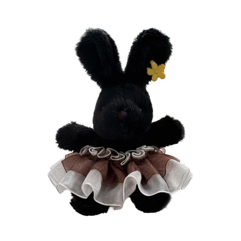 Lovely Rabbits Toy Keychain Soft Plush Pendant Key Chain Cartoon Animal Shaped Keyrings Ornament Stylish Bag Charm