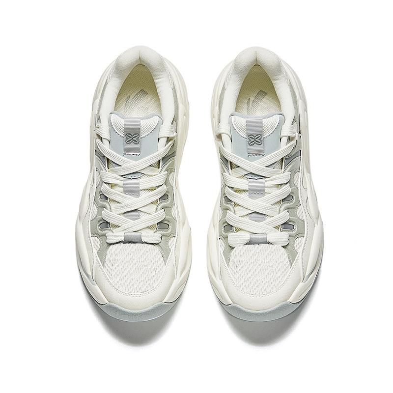 Anta Duo Duo Shoes Comfortable Non-Slip Wear-Resistant Breathable Low-Top Dad Shoes Women sneaker White Gray 122538888R-1