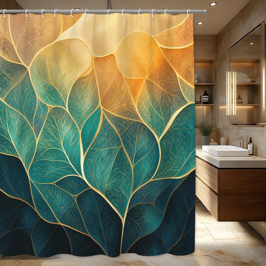 Vibrant Artistic Pattern Polyester Bathtub Curtain - Stylish Bathroom Decor, Charming Printed Shower Curtain for Home