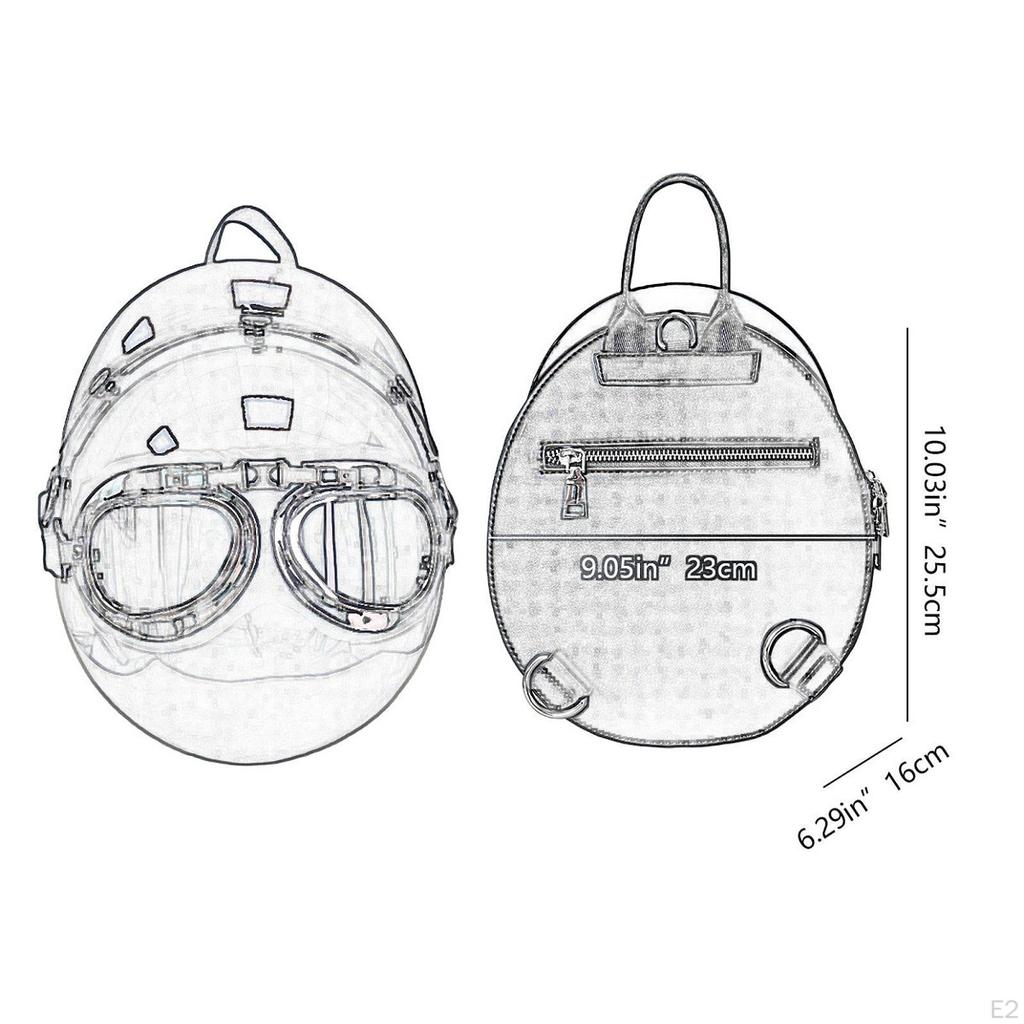 Helmet Shaped Bag Adjustable Straps Shoulder for Biking Outdoor Activities