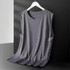 Men's Plus Size Ice Silk Sleeveless Quick-Dry Crew Neck Tank Top - Casual Loose Summer Sportswear
