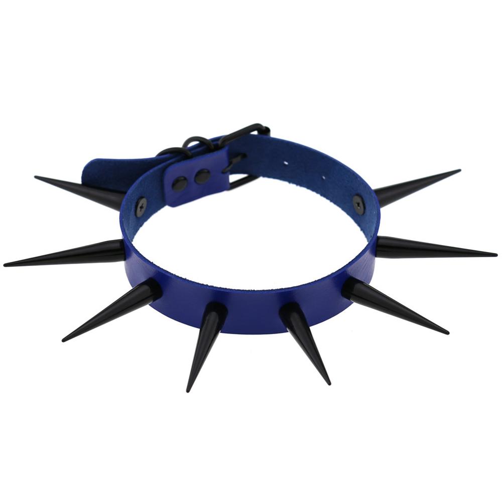 Big Long Spiked Choker Collar Cool  Punk  Necklace  For Women Men Metal Chocker Rave Festival Goth Costumes Jewelry