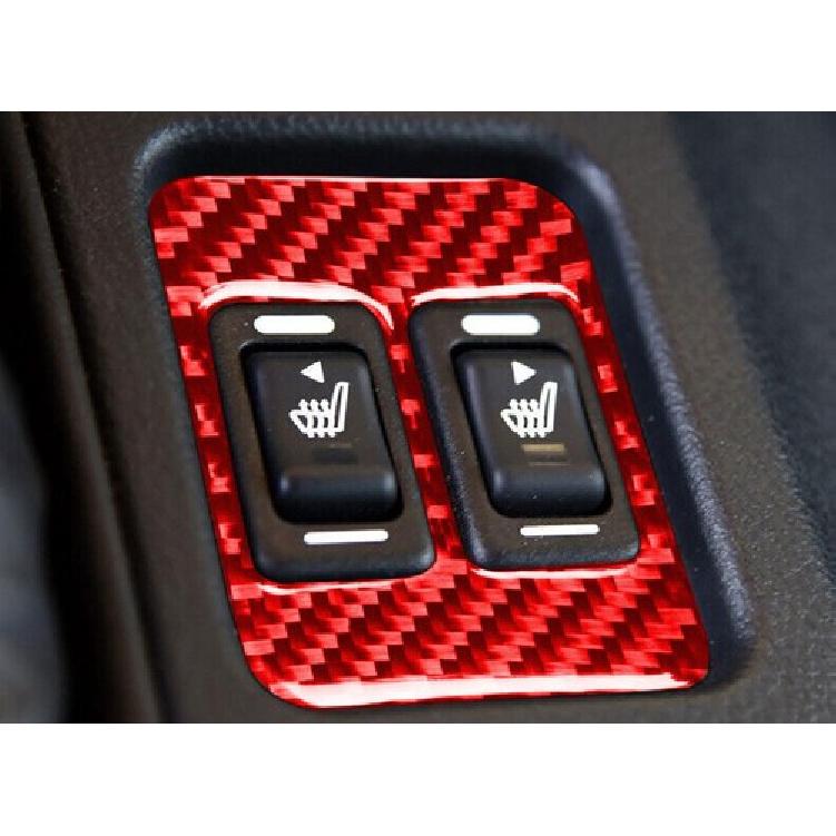 For Toyota 86 Subaru BRZ 17-2019 Red Carbon Fiber Console Seat Button Frame Trim