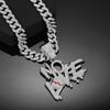 Men Women Hip Hop No Love Heart Letter Pendant Necklace with 13mm Cuban Chain Iced Out Bling Hiphop Necklaces Charm Jewelry Gift