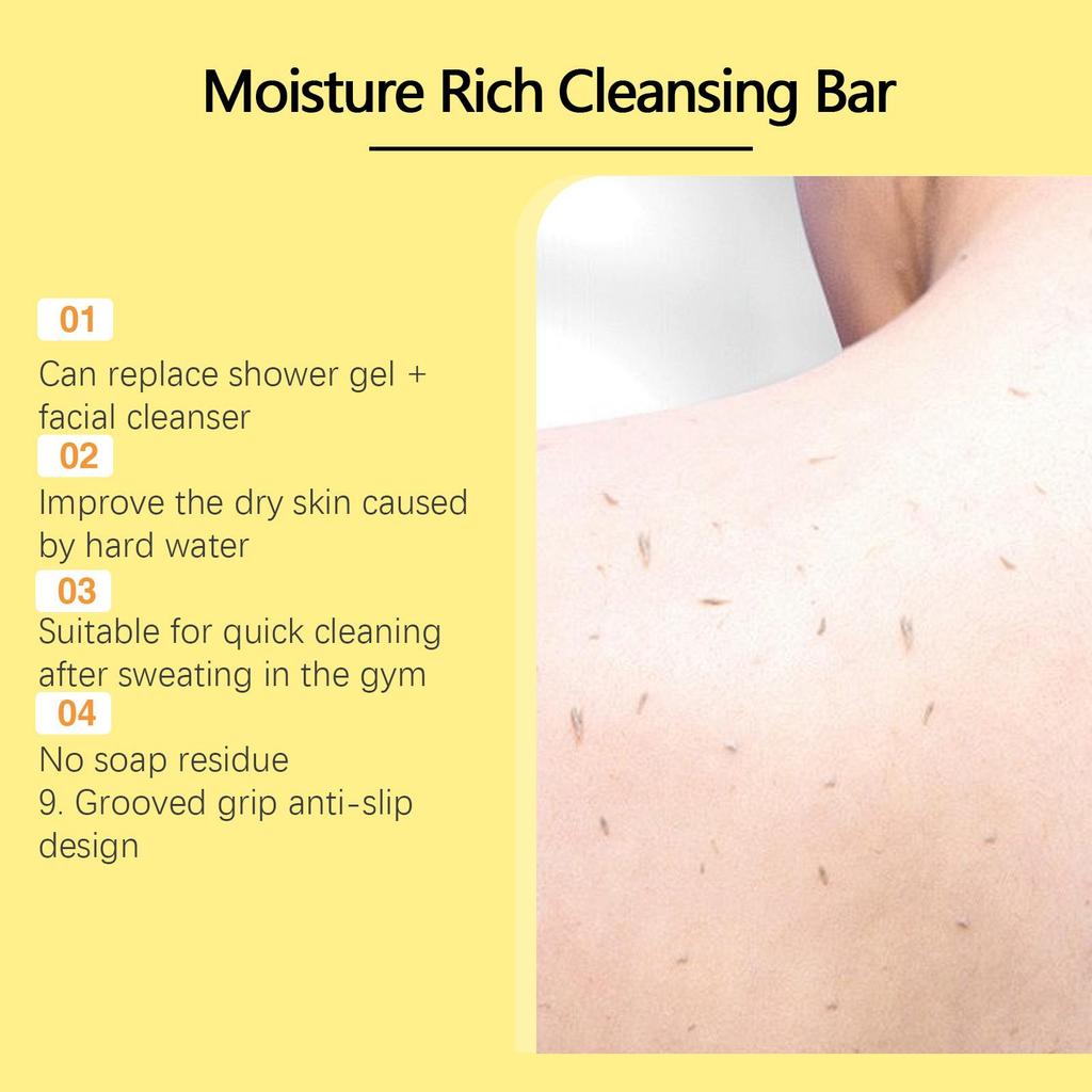 Cleansing Bar Soap, Gentle Formula, Full Body Cleansing, Hydrating & Moisturizing, 2 in 1 Body Wash & Facial Cleanser