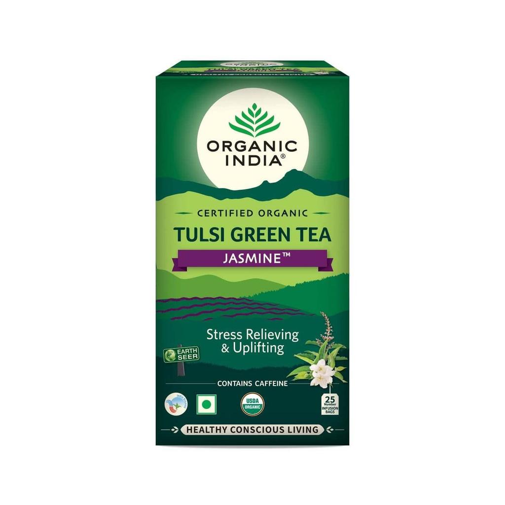 Зеленый чай с Тулси и Жасмином (25 пак, 1,8 г), Tulsi Green Tea Jasmine,  Organic India