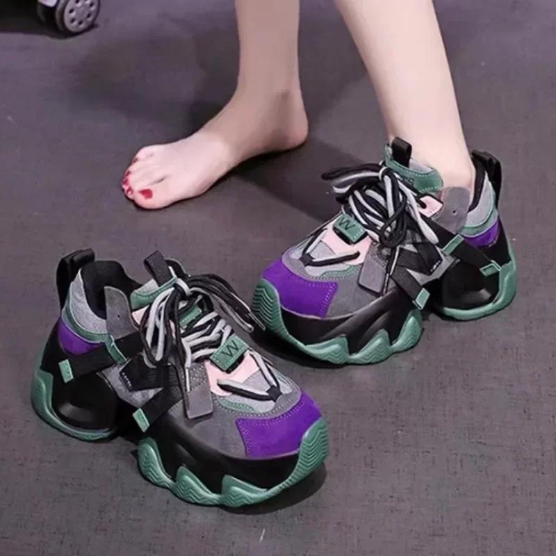 New Chunky Women's Casual Vulcanized Shoes Platform  Tennis Ladies Sneakers for Women Trends Luxury Fashion Outdoor Shoes