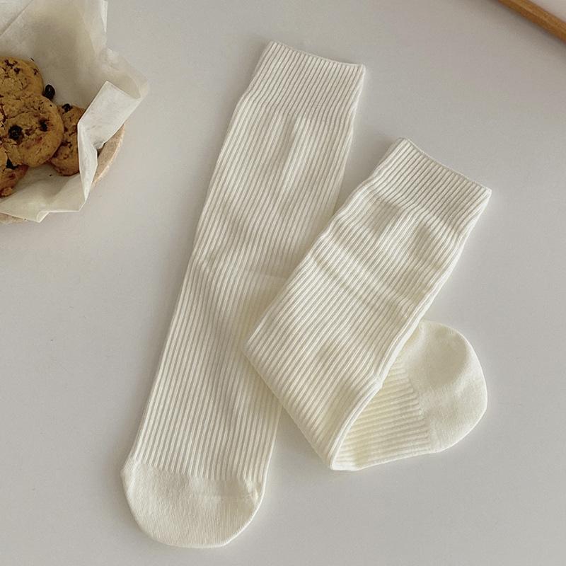Stacked socks women's autumn and winter solid color mid-tube cotton socks Korean version ins trendy simple and versatile stockings