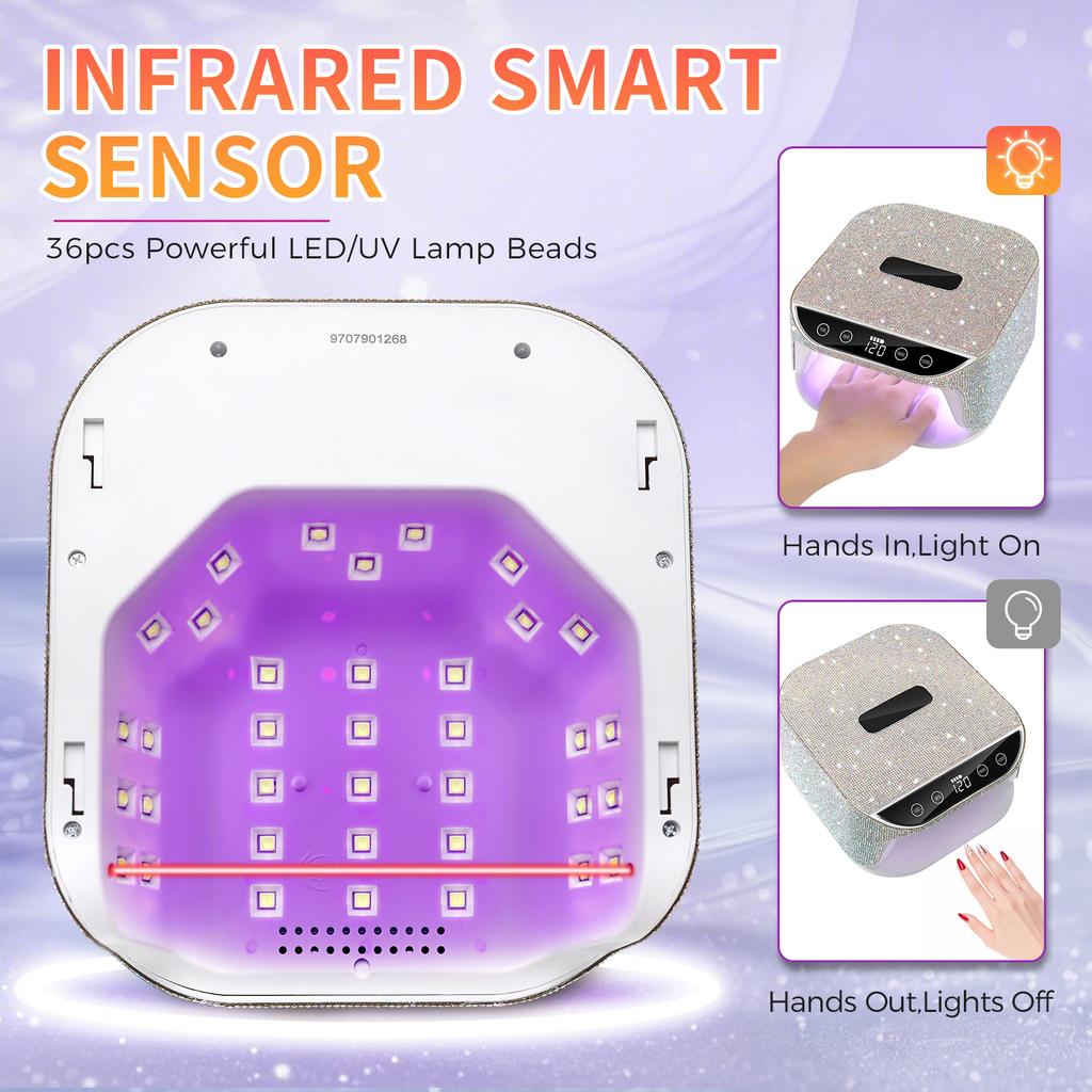 DianaBeauty UV Nail Lamp Professional Portable Nail Dryer with LCD Touch Screen 36 LEDs UV Manicure Lamp Nail Tools