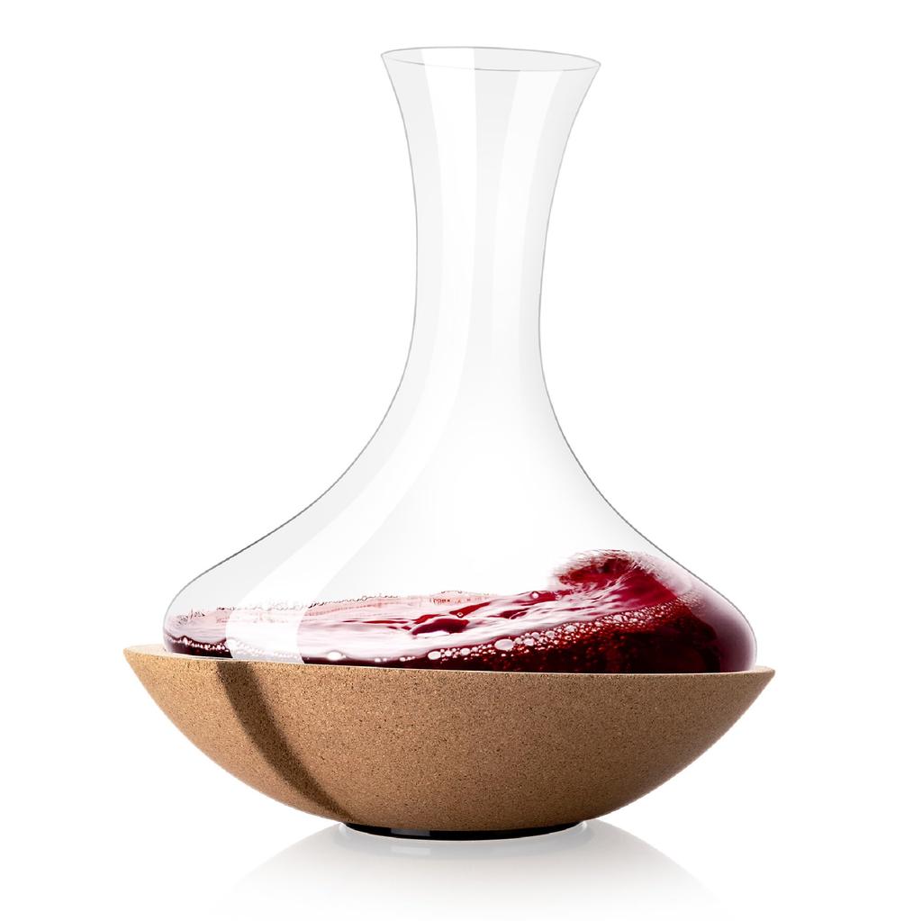 Officially imported vacu vin swirling carafe (crystal glass) with rotating cork base