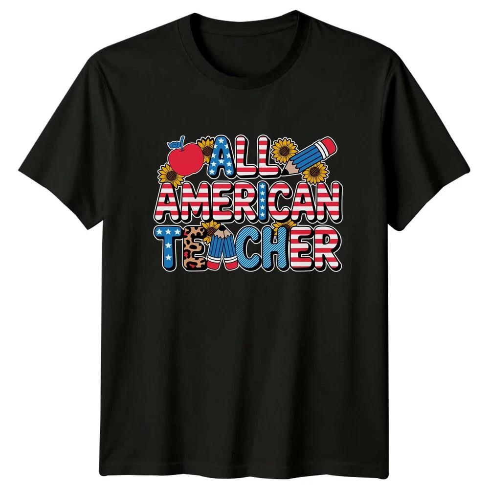 All American Teacher Unisex T Shirt 4th Of July Gift S