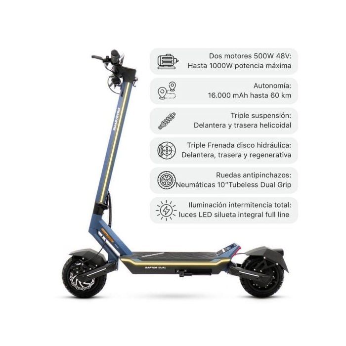 Smartgyro Raptor Dual Evo Electric Scooter 2x1000W 60km 16000mAh DGT Approved