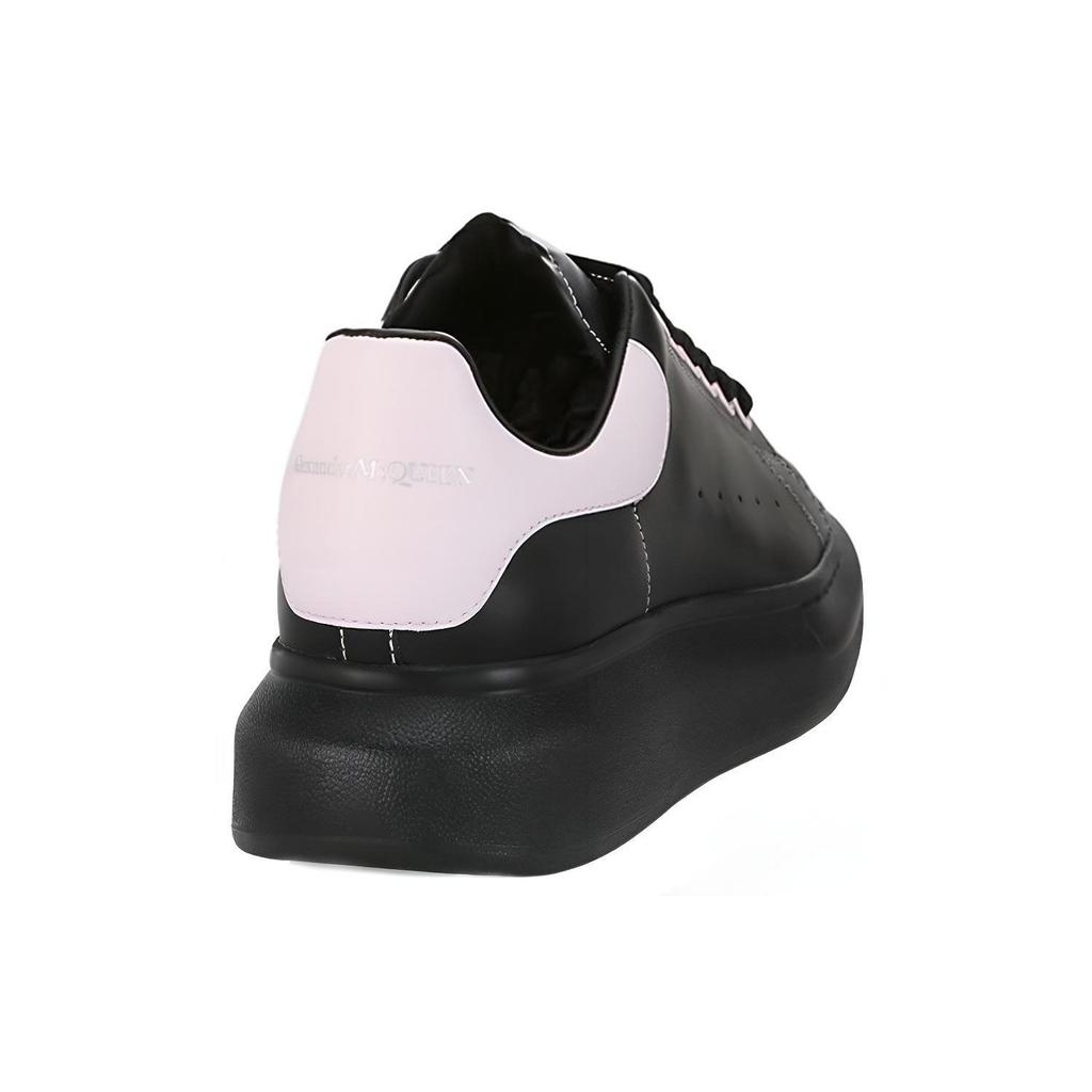 Alexander McQueen Oversized Sneaker Leather Low top Skateboard Shoes Men's Black Rose Jewel 553680WHTQT1436