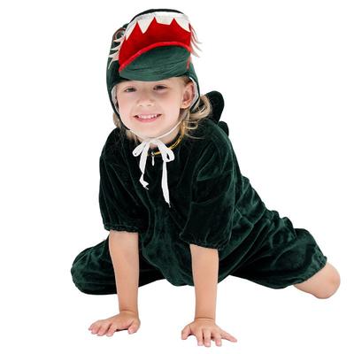Children Girl Halloween Animal Clothes Cartoon Cosplay Crocodile Thickened Jumpsuit Women