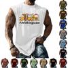 Men Sleeveless Tank Top Loose Fit Casual Streetwear Muscle Shirt Printed Graphic Vest for Outdoor Sports and Daily Wear