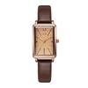 Gedi Rose Gold Small Quartz Watch with Silver Dial & Black Leather Strap