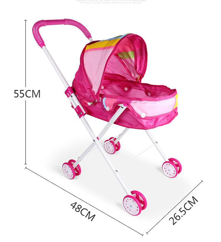 Foldable Girls' Playhouse Stroller with Street Stall Simulation