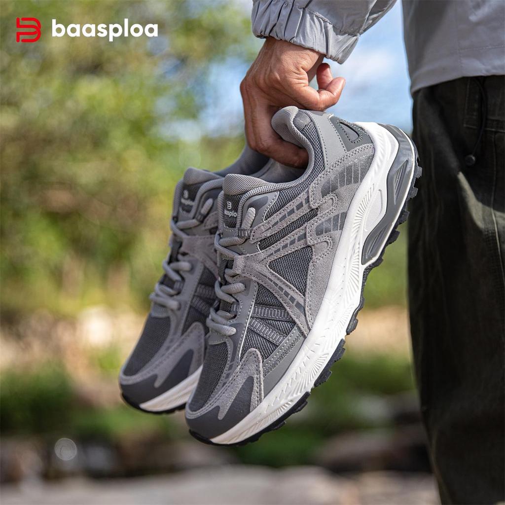 BAASPLOA Herren Laufschuhe Mesh Atmungsaktive Herren Outdoor Laufschuhe Rutschfeste Wear Retro Herrenmode Outdoor Laufschuhe