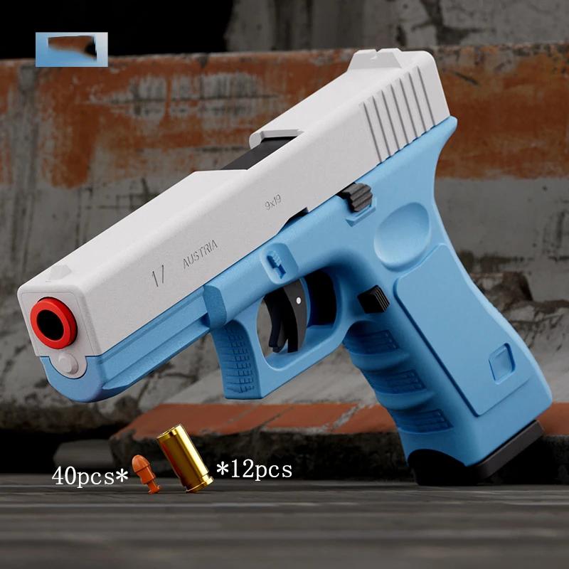 Pistol Gun Soft Bullet Gun With Blowback Single Shot And Shell Ejcetion Capability Blaster Outdoor Sports Shooting Game
