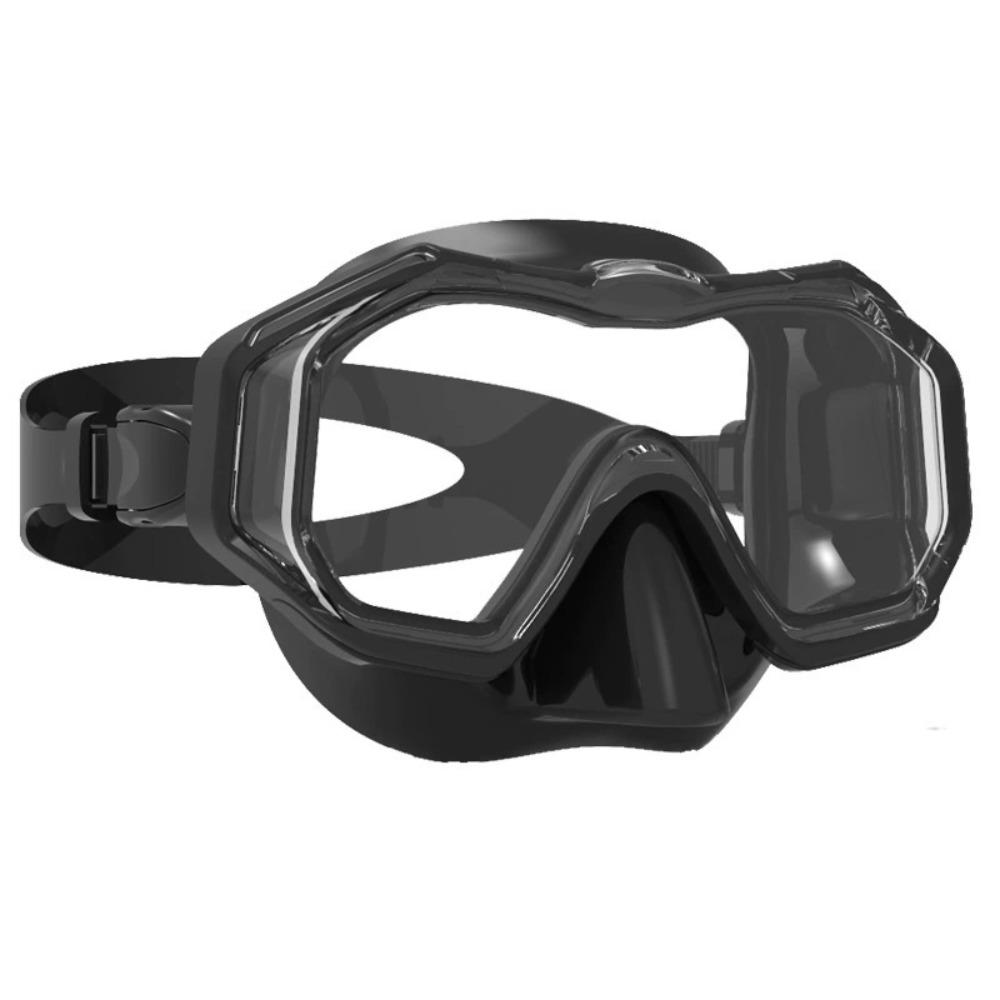 

with Nose Cover Kids Swim Goggles PC Glass Snorkel Swimming Goggles Child Diving Mask Girls Adult black