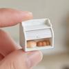 Miniature Cabinet with Breads, Tiny Rolling Shutter Cabinet, Realistic Mini Breads, Pretend Play Toys Furniture for 1/12 Scale Doll Mansion
