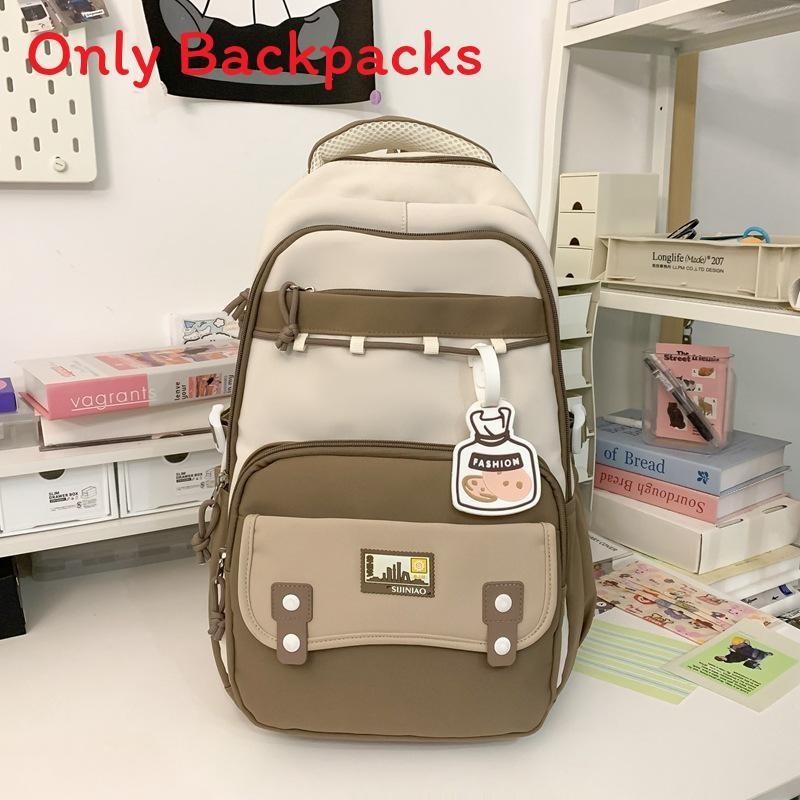 Fashion Color Collision Large Capacity Student Backpack For School Travel And