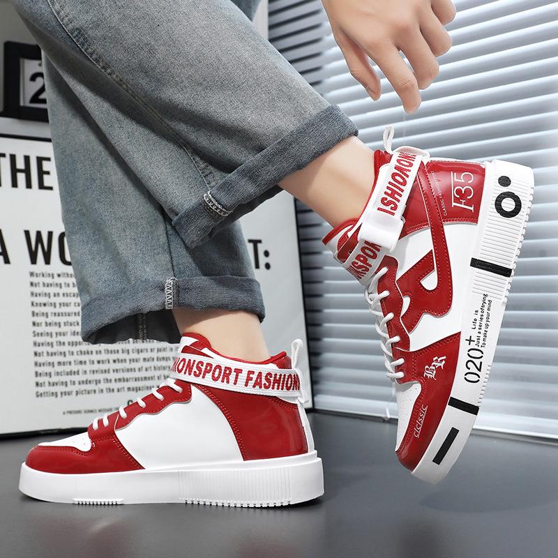 Children's High-Top Sports Shoes Boys 2025: New Autumn/Winter Trendy Leather Upper for Middle and Big Kids