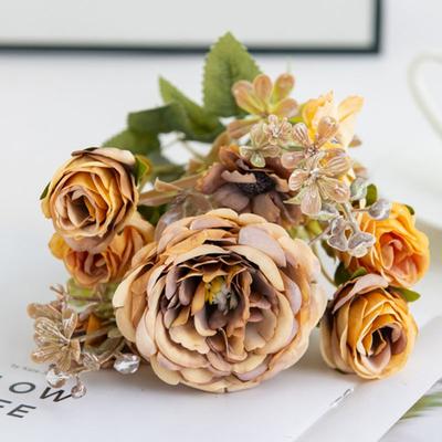 Seide Künstliche Blumen Retro Hochzeit Zuhause Zimmer Valentinstag Party Dekorationskranz Brautstrauß Tischvase Schießrequisite Geschenk