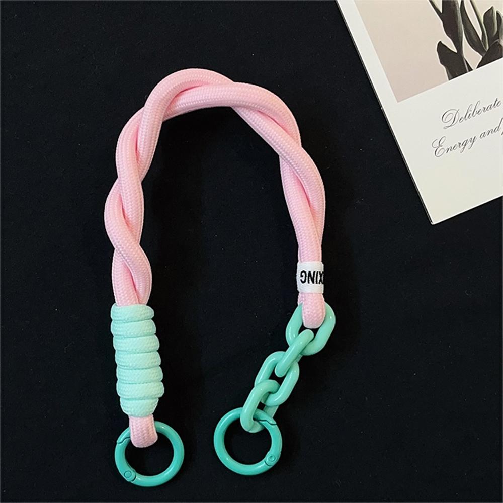 

Cute Candy Color Twist Rope Mobile Phone Lanyard Hanging Decoration Anti-loss Pendant Fashion Strong Wrist Short Hand Straps